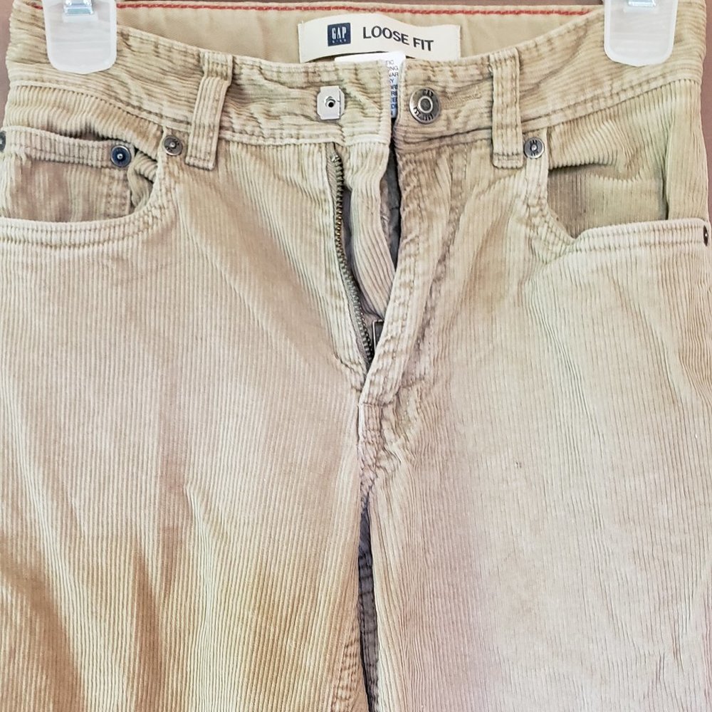 Gap, Loose Fit, Tan/creamish color, Corduroy jeans, Size 8 Regular